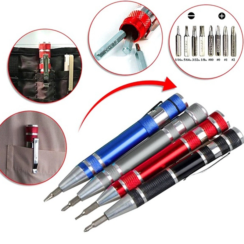 Multifunction 8 in 1 Pocket Precision Mini Screwdriver Pen Repair Hand Tools Kit