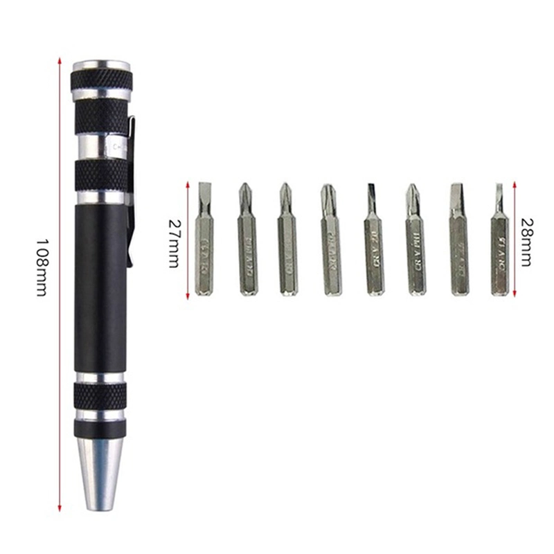 Multifunction 8 in 1 Pocket Precision Mini Screwdriver Pen Repair Hand Tools Kit